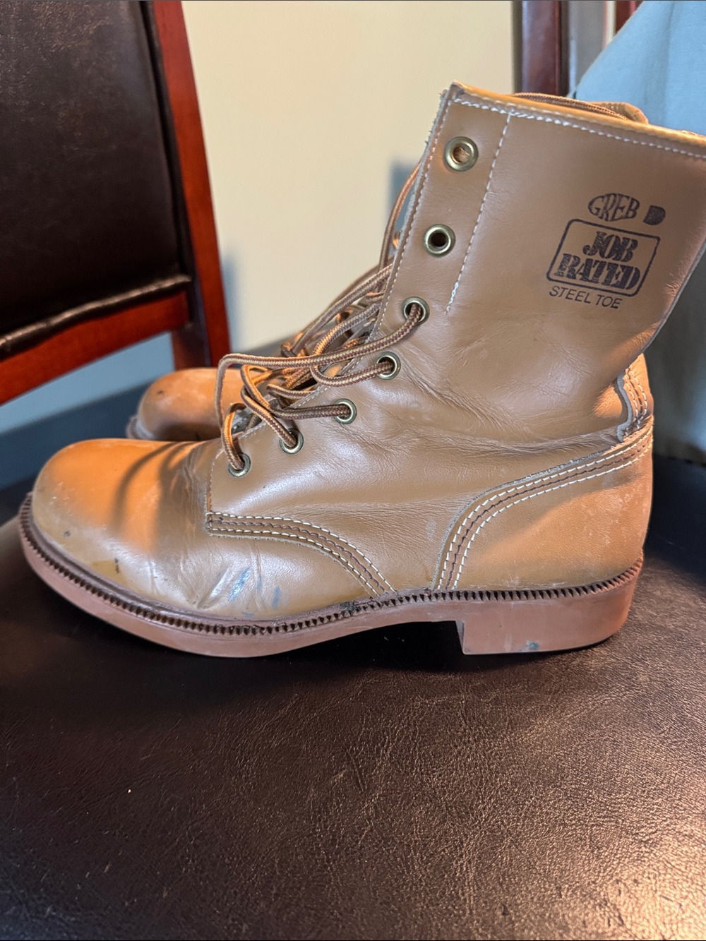 Steel Toe Men’s Tan Work Boots
